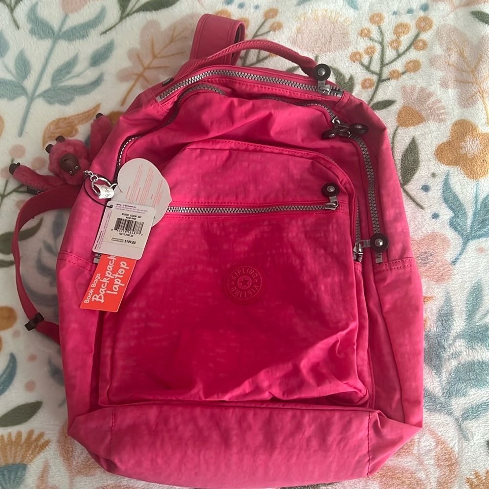 Kipling Nylon Pink Backpack New